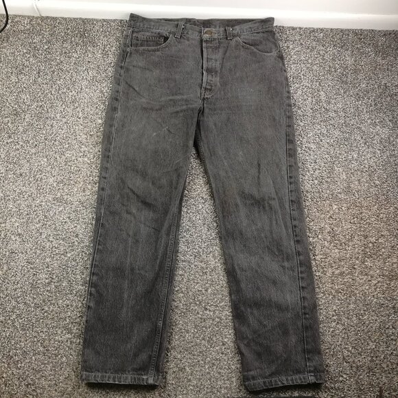 Vintage 90s Levi’s Jeans 501 36x31 Straight Leg Washed Black USA Made
